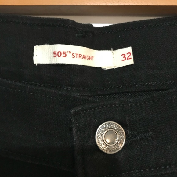 Levis 505 Straight Leg Jeans Black Size 32 - Picture 5 of 14